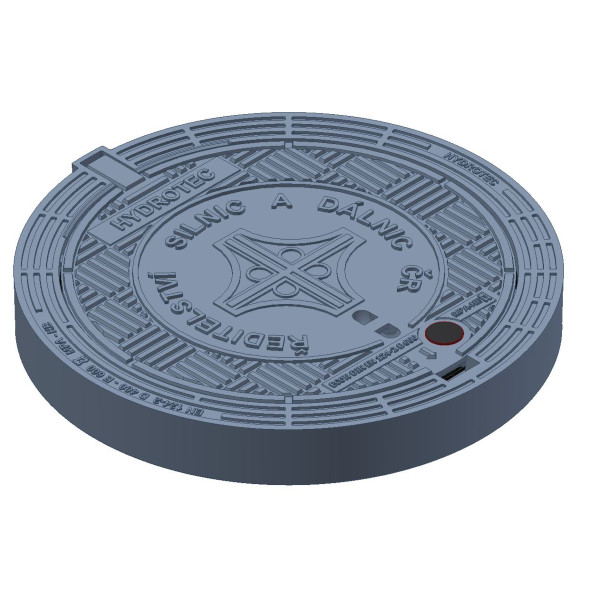 Kanalizační poklop E600 ECON H100 bez ventilace logo ŘSD
