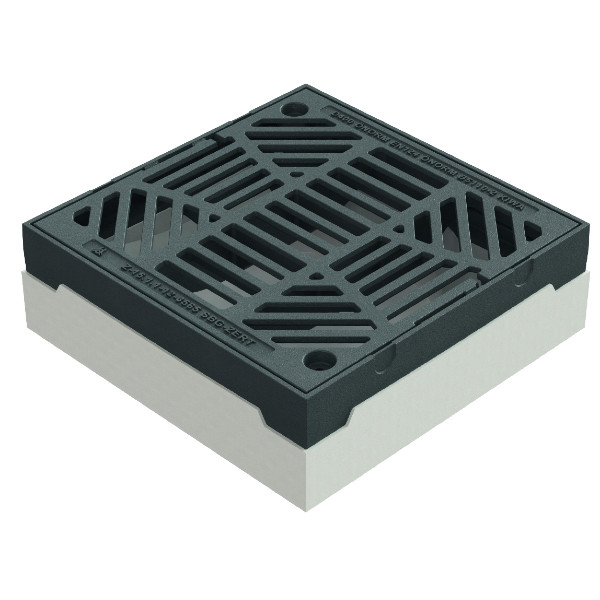 Mříž uliční vpusti D400 50x50cm ECOTOP plochá B/G